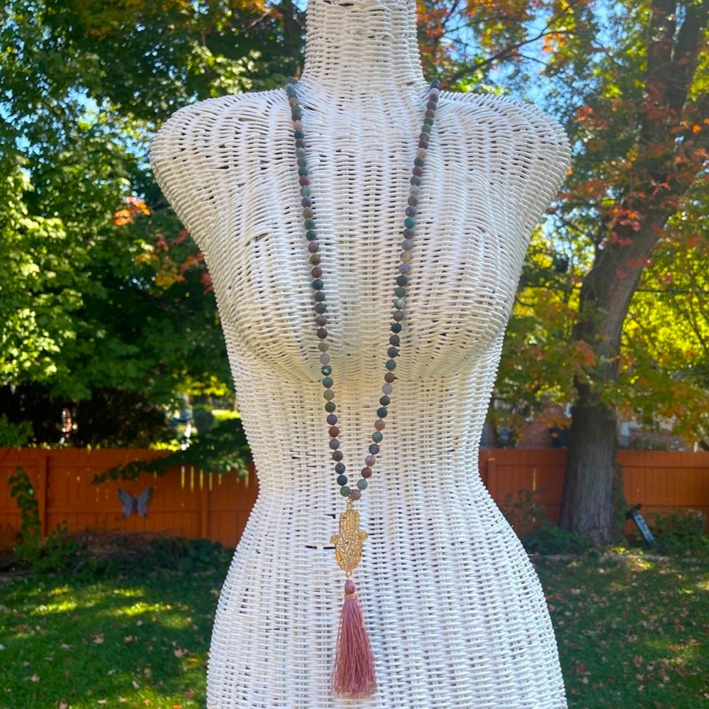 Handmade 108 Bead Mala with Jasper Beads
